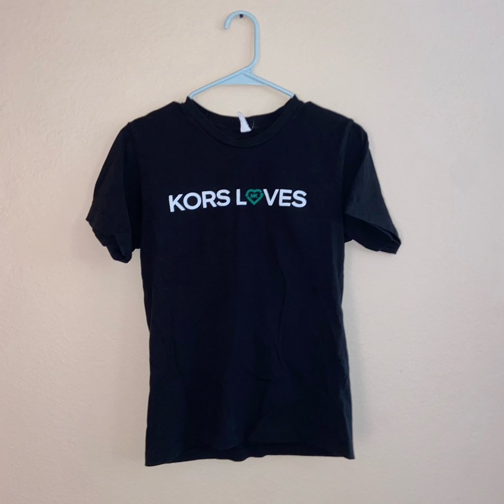 Michael Kors love top y2k short sleeve black stylish graphic tee cute punk shirt